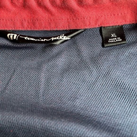 Travis Mathew XL Crimson Short Sleeve Polo with American Flag TM Logo - Picture 3 of 8